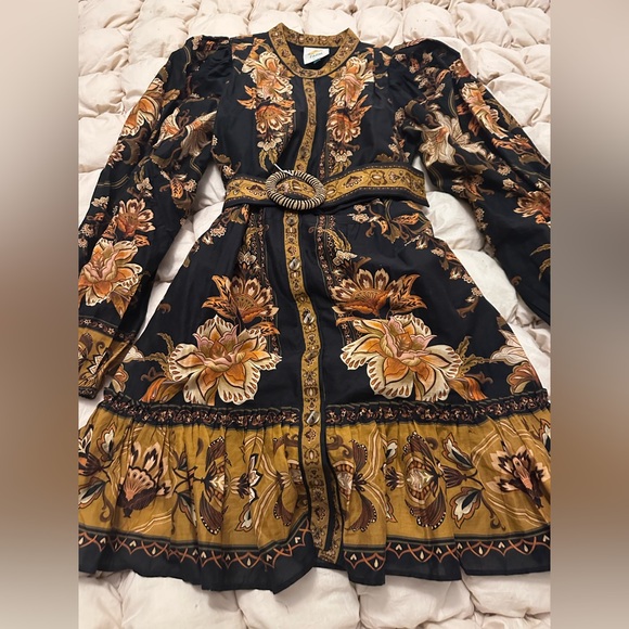 FARM Rio Majestic Garden Beaded Buckle Long Sleeved Mini Dress - Picture 6 of 7